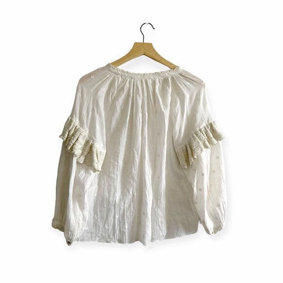 Ulla Johnson Nila Blouse in Natural, ‎ Size 2, New with tag - Picture 4 of 15